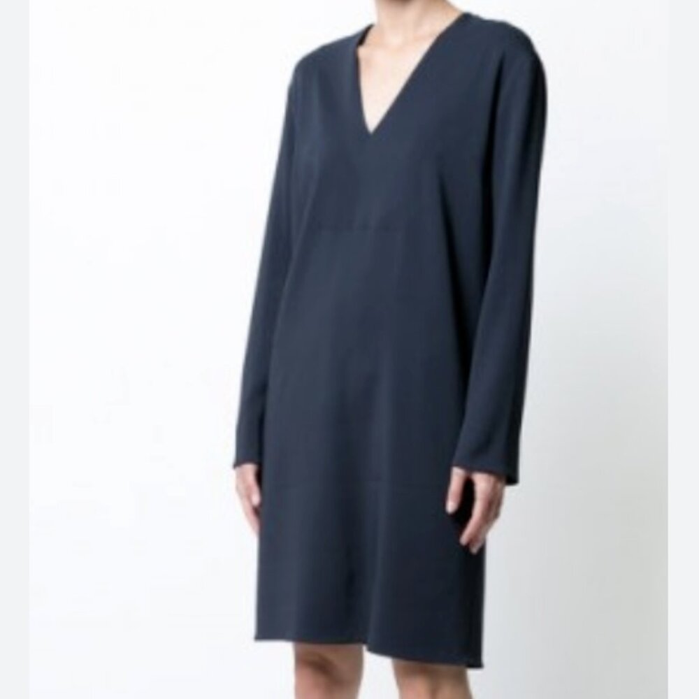 Vince V-neck Tunic / Dress, L, coastal navy blue - NWT